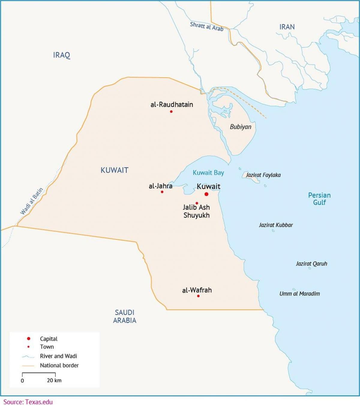 mapa al zaur kuvajt