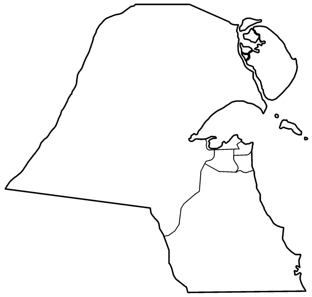 mapa kuvajtu prázdné 
