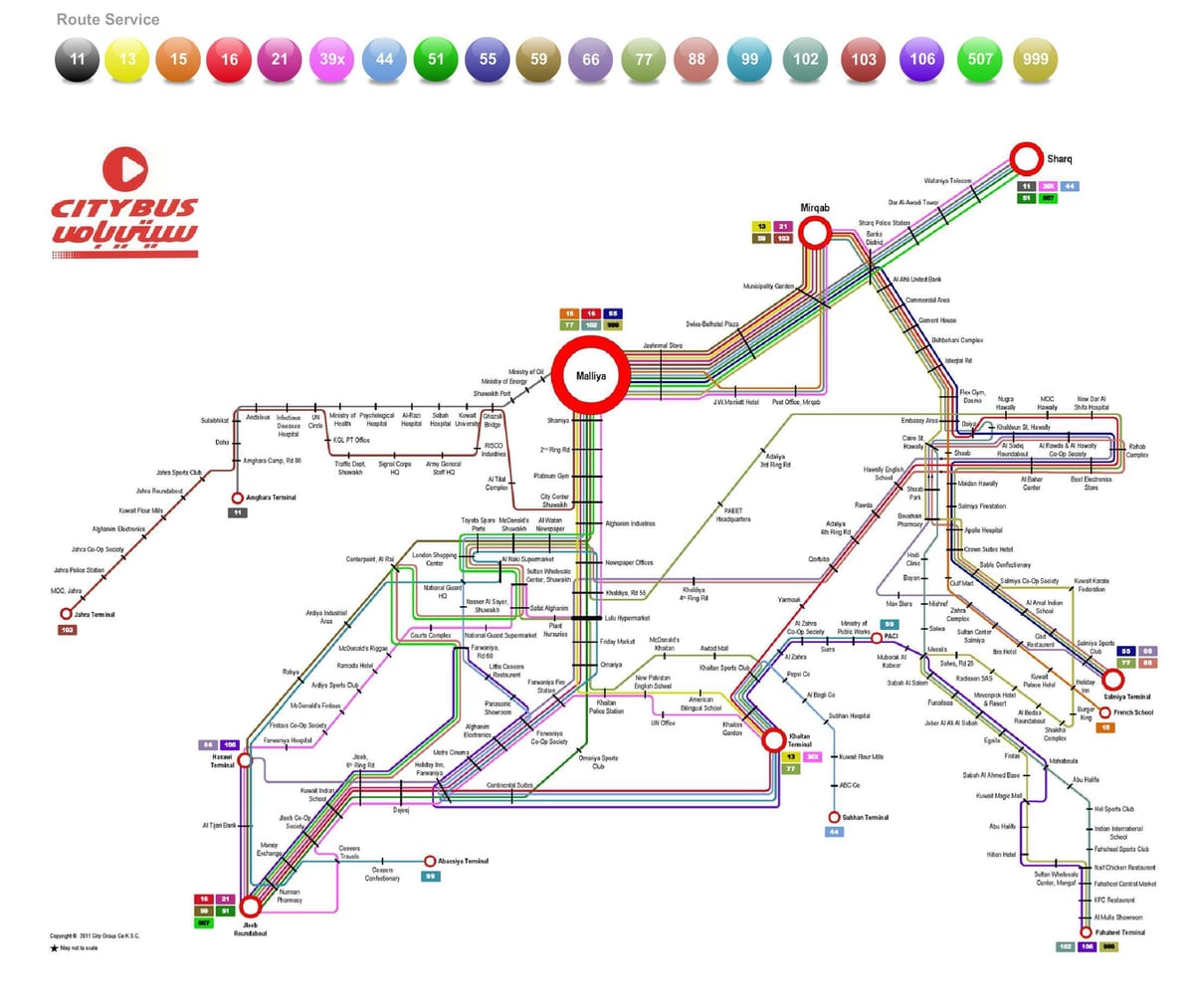 kuvajt city bus 999 mapa trasy