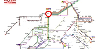 Kuvajt kptc autobusové trasy mapě