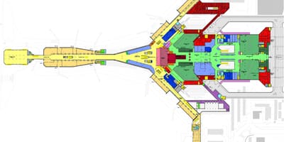 Kuvajt mezinárodní letiště terminál mapě
