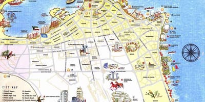 Mapa kuvajtu turistické