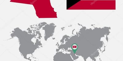 Kuvajt mapa v mapa světa