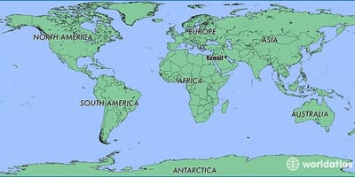 Mapa světa v kuvajt