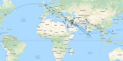 Kuwait airways 777 sedadla mapě